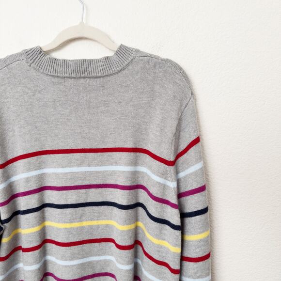 [La Ligne x Target] Gray Rainbow Striped Long Sleeve Crew Neck Sweater Size 2X - Picture 8 of 12